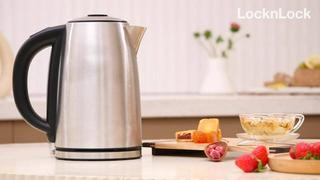 Bình Đun Siêu Tốc LocknLock EJK136SLV 1.7L , Hàng chính hãng ,  Lồng ấm đun bằng thép không gỉ 304 , Đế xoay 360 độ , Có chức năng giữ nhiệt - JoyMall