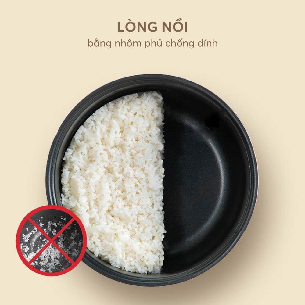 Nồi cơm điện Elmich RCE-3916 dung tích 0,8L, Hàng chính hãng, nút điều khiển cơ, tay cầm tiện lợi - JoyMall