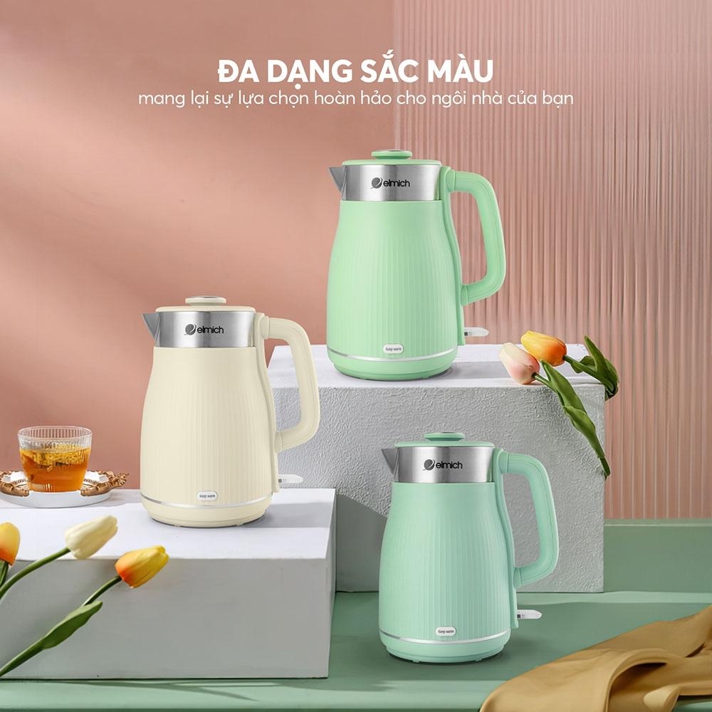Ấm siêu tốc Elmich KEE-8457 1.8L, Hàng chính hãng, Nước sôi nhanh 45s, Thiết kế Vintage, Công nghệ Strix - JoyMall