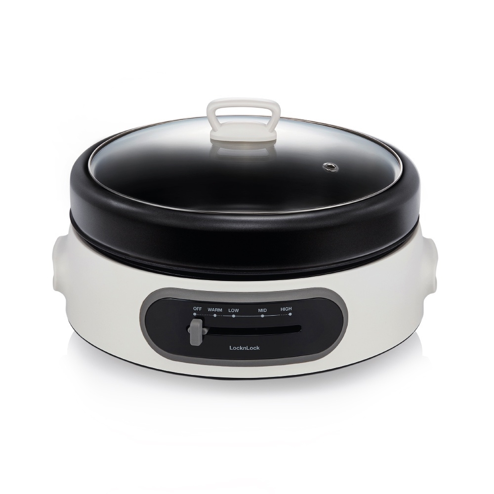 Nồi điện đa năng Lock&Lock 4L Multi Cooker EJP544WHT - Hàng chính hãng, có thể nấu và nướng, lồng nồi tháo rời - JoyMall