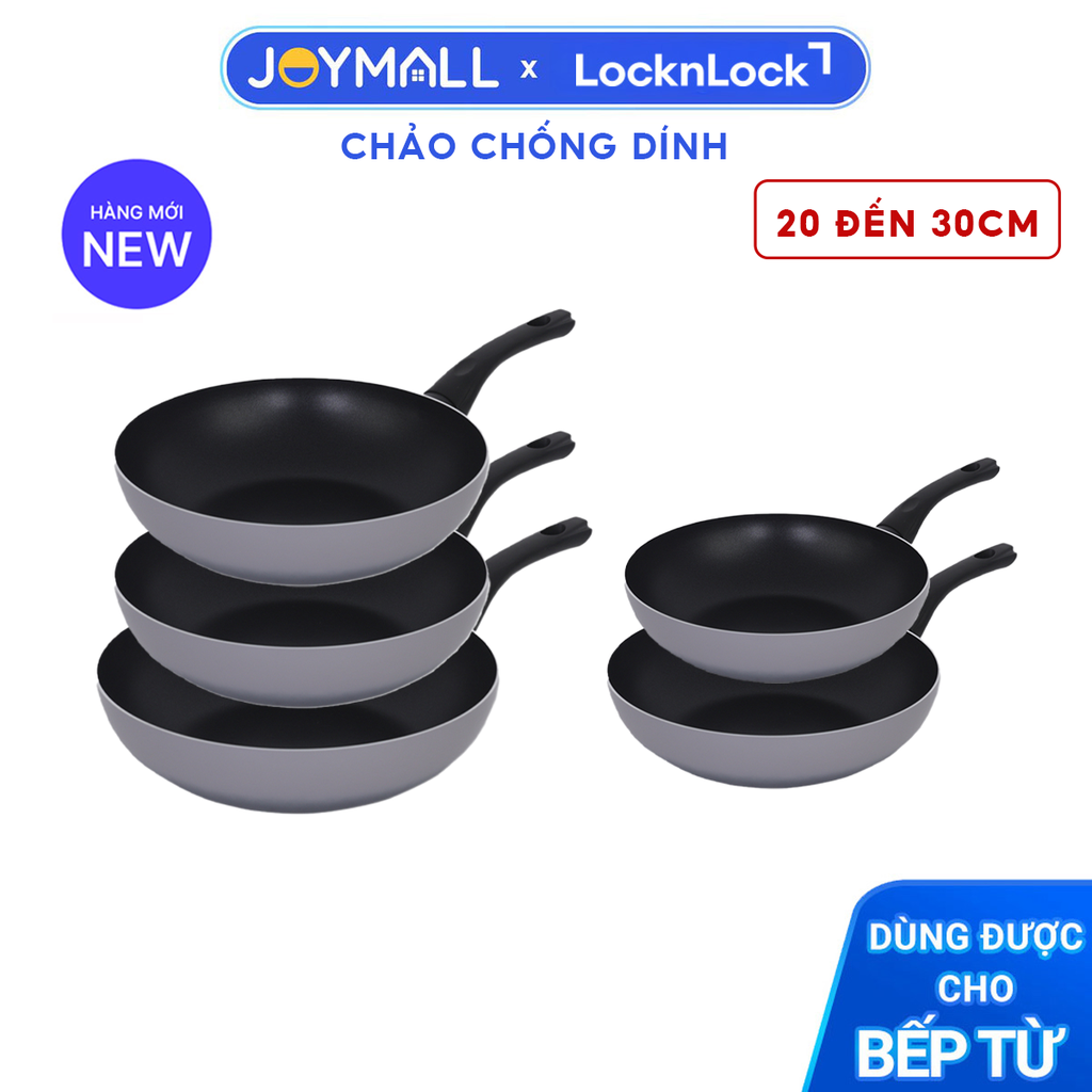 Chảo Chống Dính LocknLock Grano IH, Dùng Được Bếp Từ, Nhiều Size, Hàng Chính Hãng - JoyMall