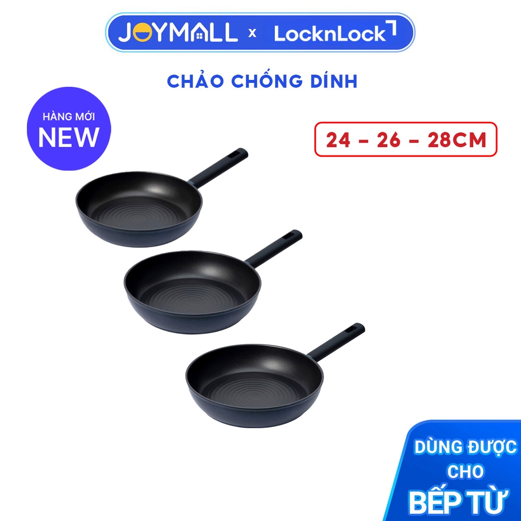 Chảo Chống Dính LocknLock Balance Cook 24, 26, 28cm, Hàng Chính Hãng, Dùng Mọi Loại Bếp - JoyMall