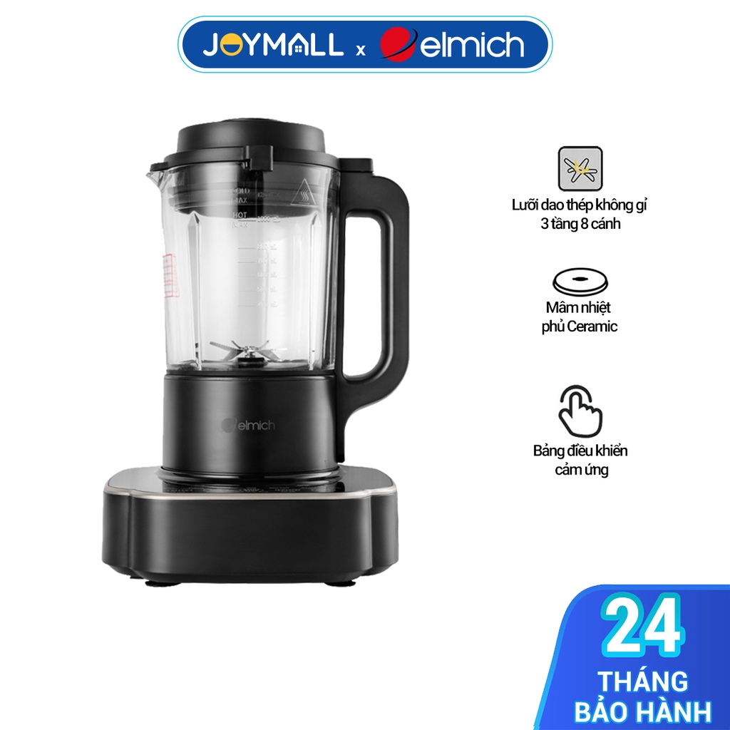 Máy làm sữa hạt đa năng Elmich CBE-3904OL 1.2L, Hàng chính hãng, Lưỡi dao 3 tầng 8 cánh, Mâm nhiệt phủ Ceramic - JoyMall