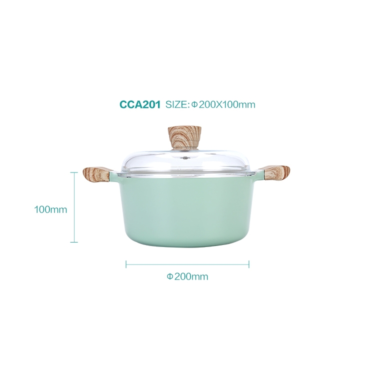 Nồi nhôm chống dính nắp thủy tinh Lock&Lock màu Mint CCA201(20cm),CCA202( 24cm),CCA203(26cm) - hàng chính hãng- JoyaMall