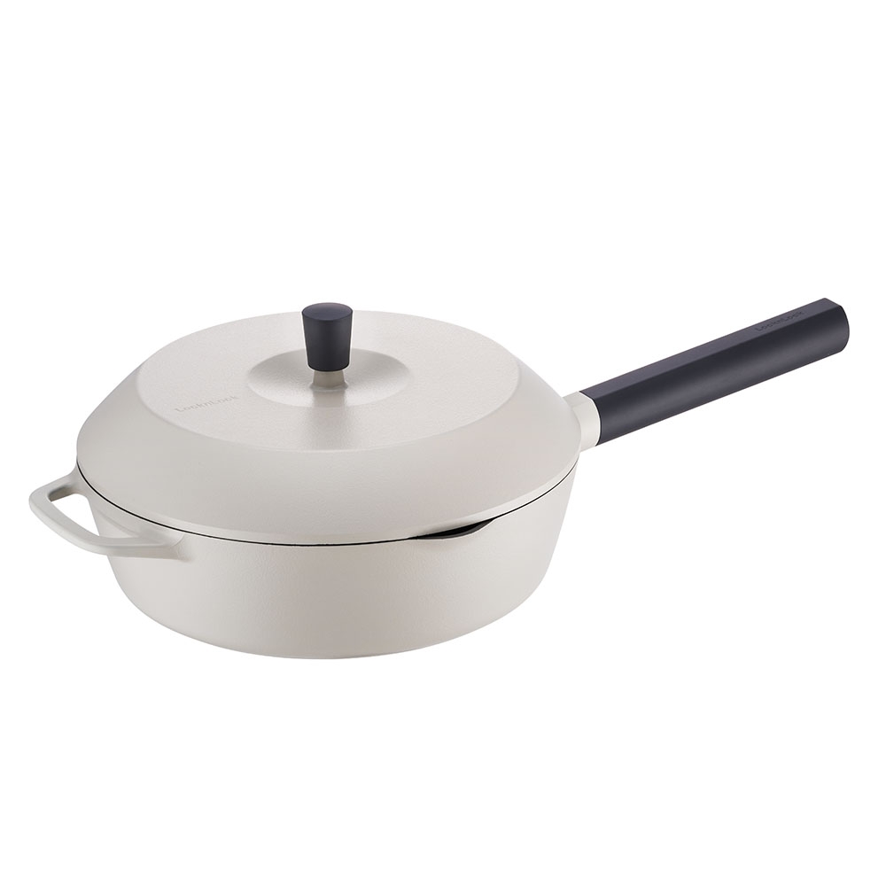 Chảo chống dính 24cm LocknLock Master Deep Pan LMD1245, Hàng chính hãng, Có nắp đậy, Công nghệ chống gỉ tốt - JoyMall