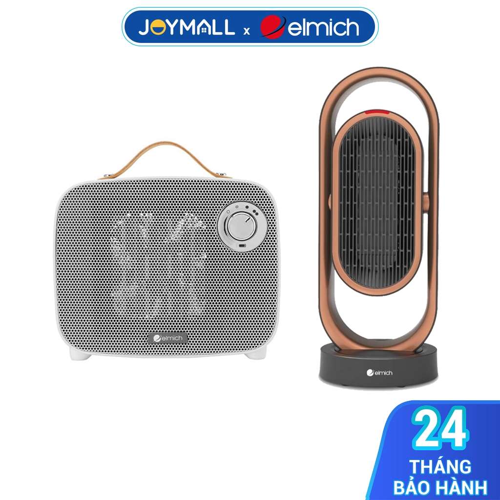 Máy sưởi gốm Elmich CHE 3937, CHE-3938, Hàng chính hãng, 3 mức hẹn giờ, không đốt cháy oxy, 2 chế độ sưởi - JoyMall