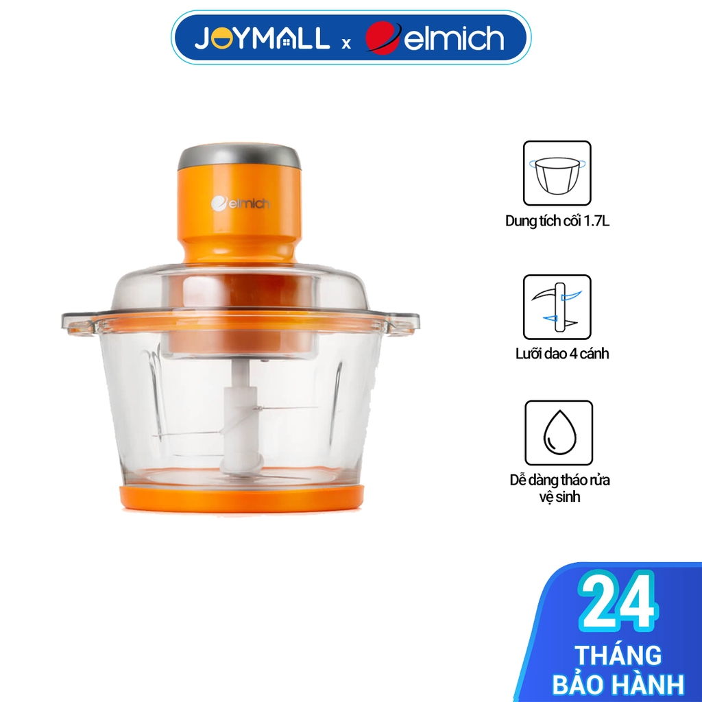 Máy xay thịt đa năng 1,7L Elmich CHE-8482, Hàng chính hãng, 4 lưỡi dao bằng thép không gỉ thiết kế 2 tầng - JoyMall
