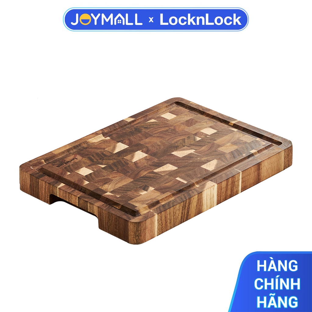 Thớt Gỗ Teak Acacia LocknLock CKD076 - Hàng chính hãng, bề mặt cứng, có rãnh chống tràn, chống thấm - JoyMall
