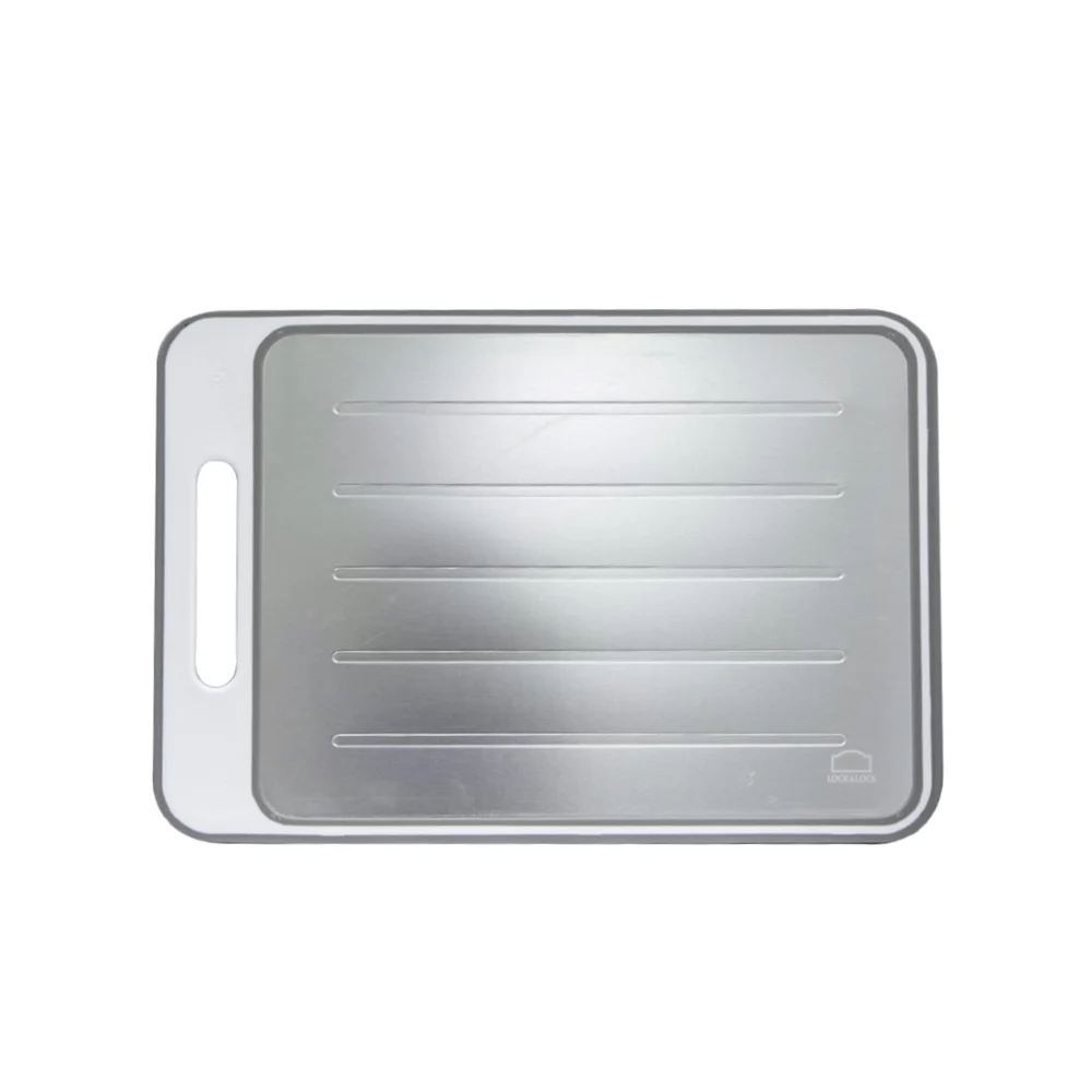 Thớt hai mặt nhôm và nhựa Lock&Lock, 377x257x10mm CSC411 - màu trắng