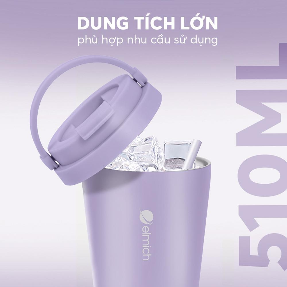 Ly giữ nhiệt inox 304 Elmich EL-8380 510ml, Hàng chính hãng, giữ nóng 8h giữ lạnh 23h - JoyMall