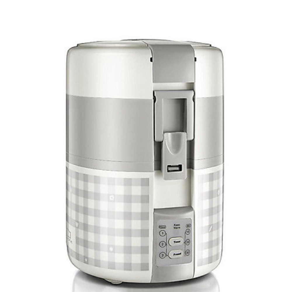 Hộp cơm cắm điện Lock&Lock 2 lít dùng nấu và hâm nóng thức ăn EJR216 - Hàng chính hãng có ngăn chứa riêng - JoyMall