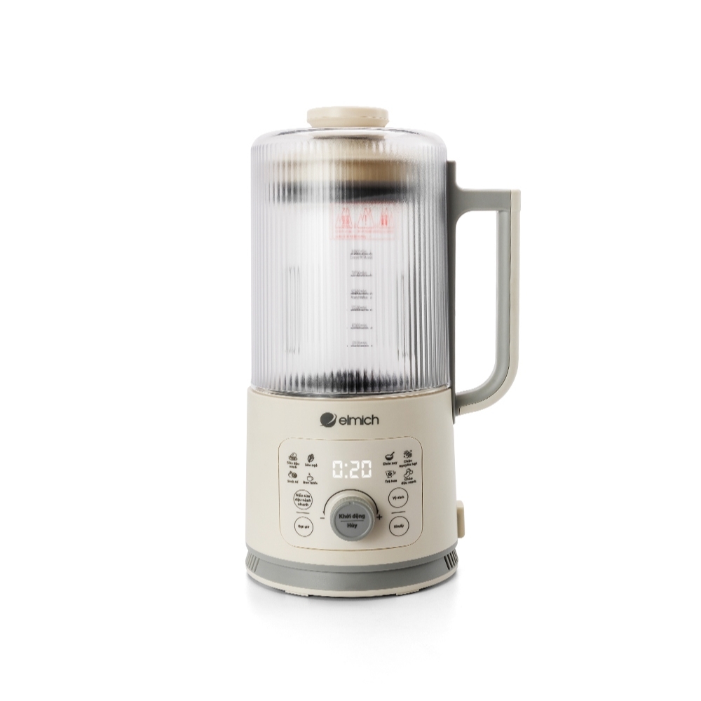 Máy làm sữa hạt Elmich CBE-8720PG, Hàng chính hãng, hộp giảm tiếng ồn, cối thuỷ tinh, điều khiển nút vặn - JoyMall