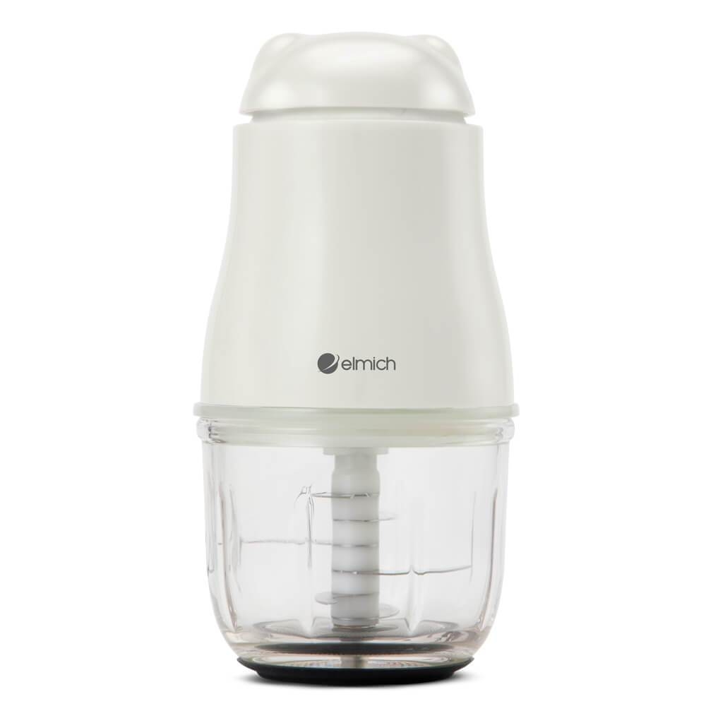 Máy xay thực phẩm cho bé Elmich CHE-8665WH, Hàng chính hãng, lưỡi dao 3 tầng 6 cánh, cối thủy tinh - JoyMall