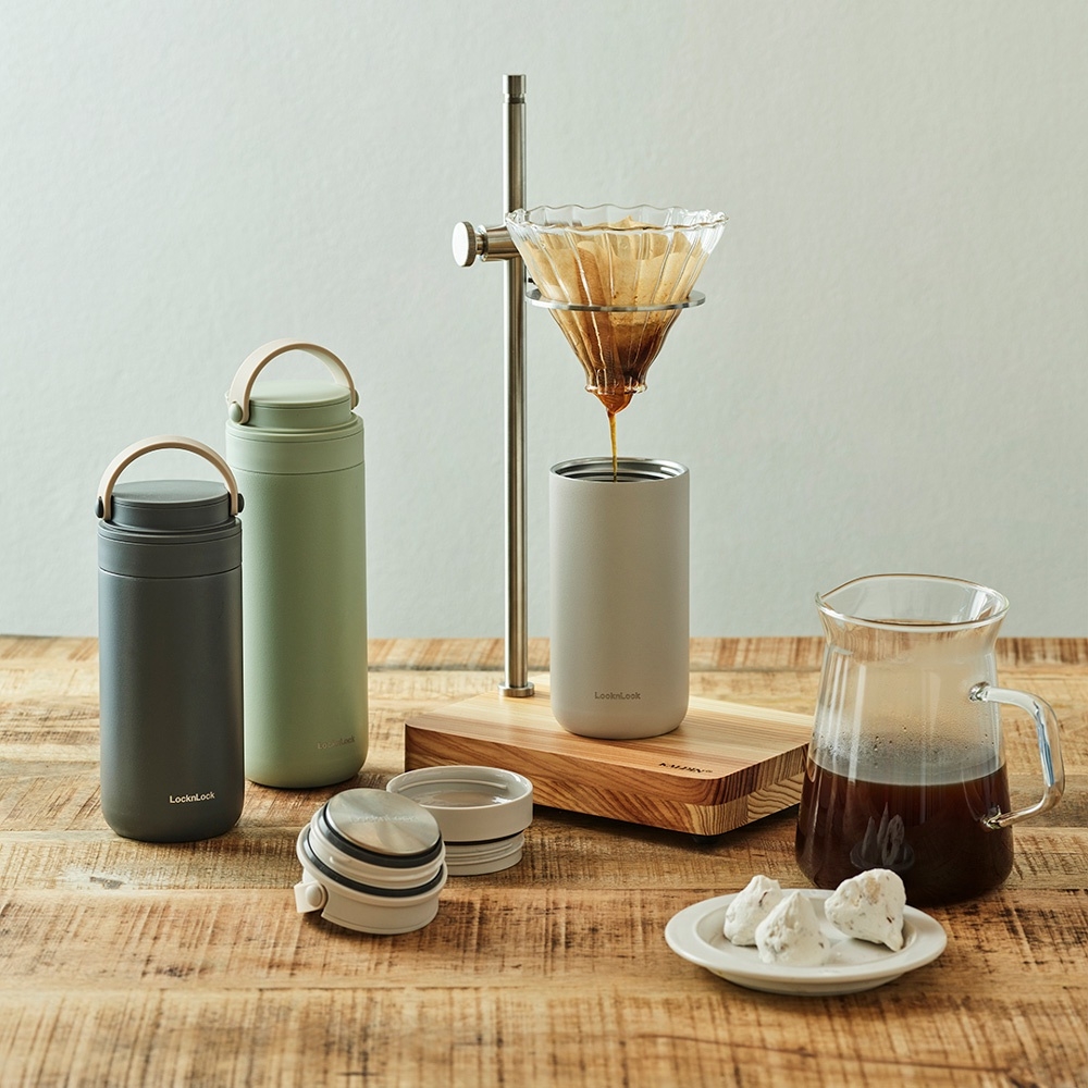 Bình giữ nhiệt Lock&Lock 475ml Metro Two Way LHC4274 - Hàng chính hãng, có quai xách, đế silicone chống trượt - JoyMall