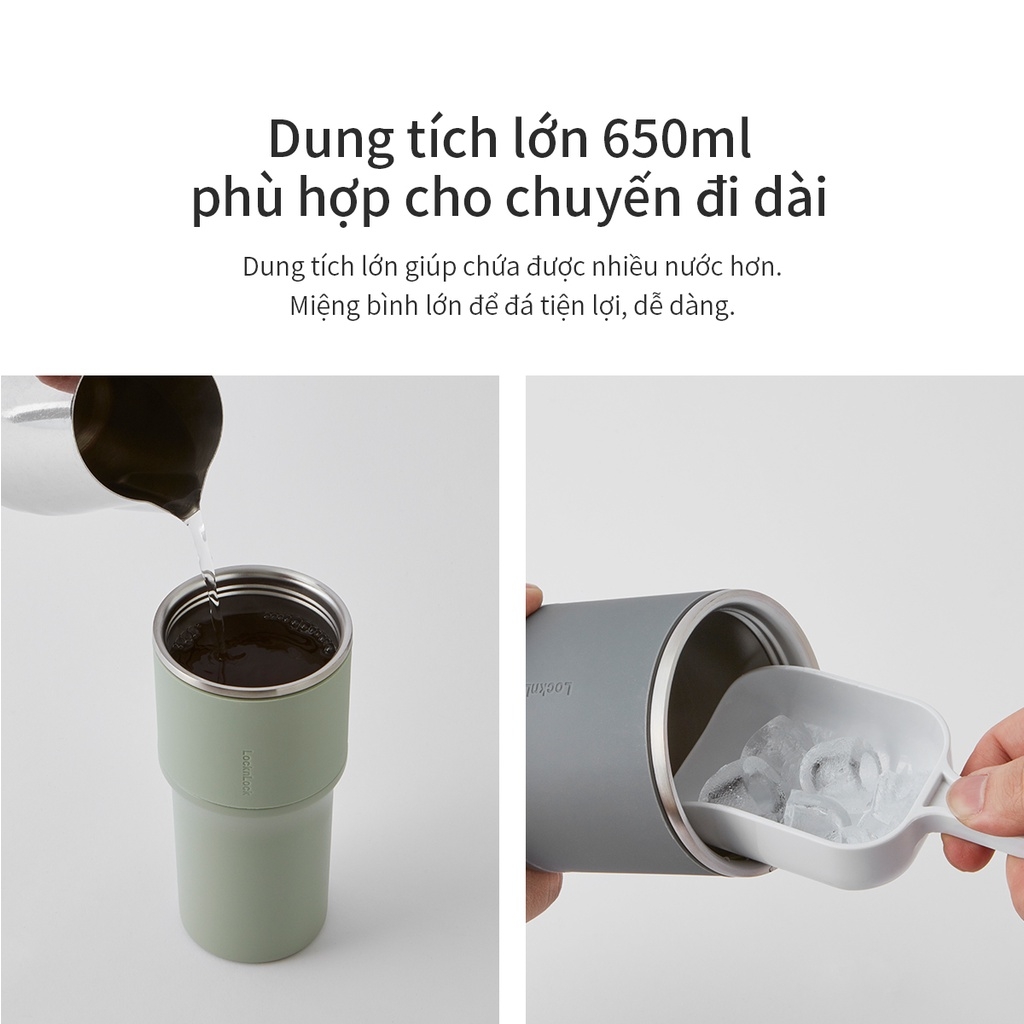 Ly giữ nhiệt Lock&Lock 650ml LHC4277S Metro Drive - Hàng chính hãng, kèm ống hút cọ rửa, thiết kế nắp xoay - JoyMall