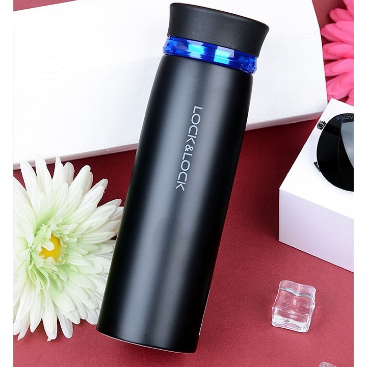 Bình Giữ Nhiệt Lock&Lock Feather Light LHC4131 (450ml) - Hàng Chính Hãng, Bằng Thép Không Gỉ, Có Lưới Lọc Trà - JoyMall
