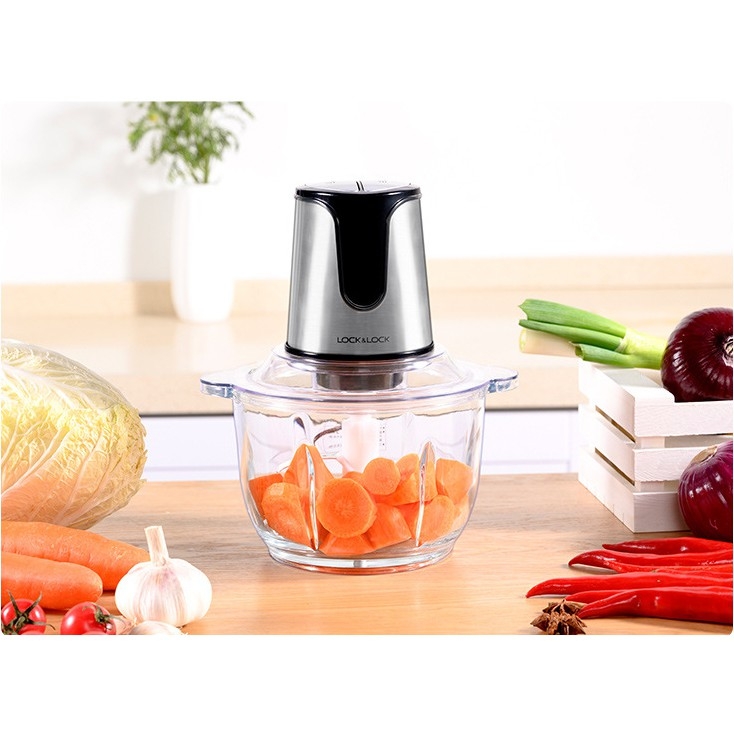 Máy xay thịt Lock&Lock EJM171 2 lít - Hàng chính hãng, 4 lưỡi dao, cối thủy tinh cao cấp, 2 cấp độ xay - JoyMall