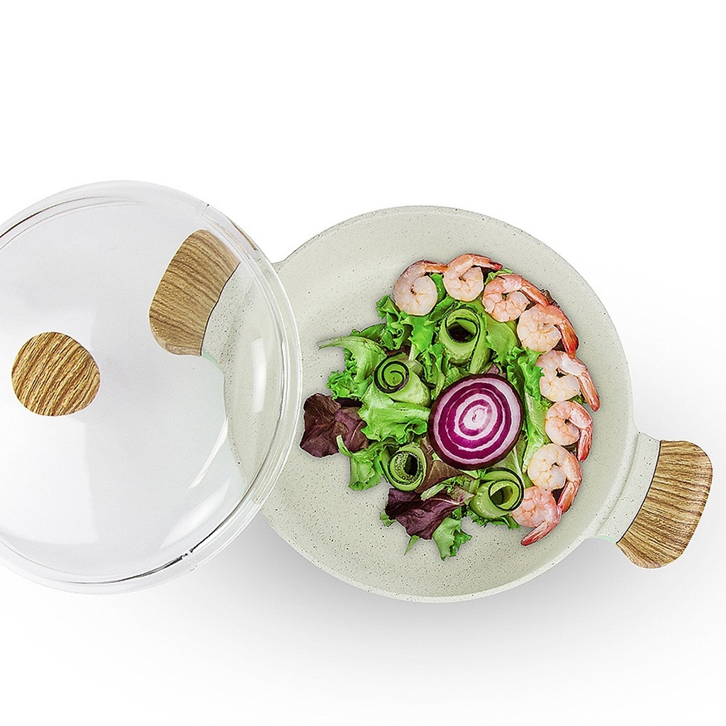 Nồi nhôm chống dính nắp thủy tinh Lock&Lock màu Mint CCA201(20cm),CCA202( 24cm),CCA203(26cm) - hàng chính hãng- JoyaMall