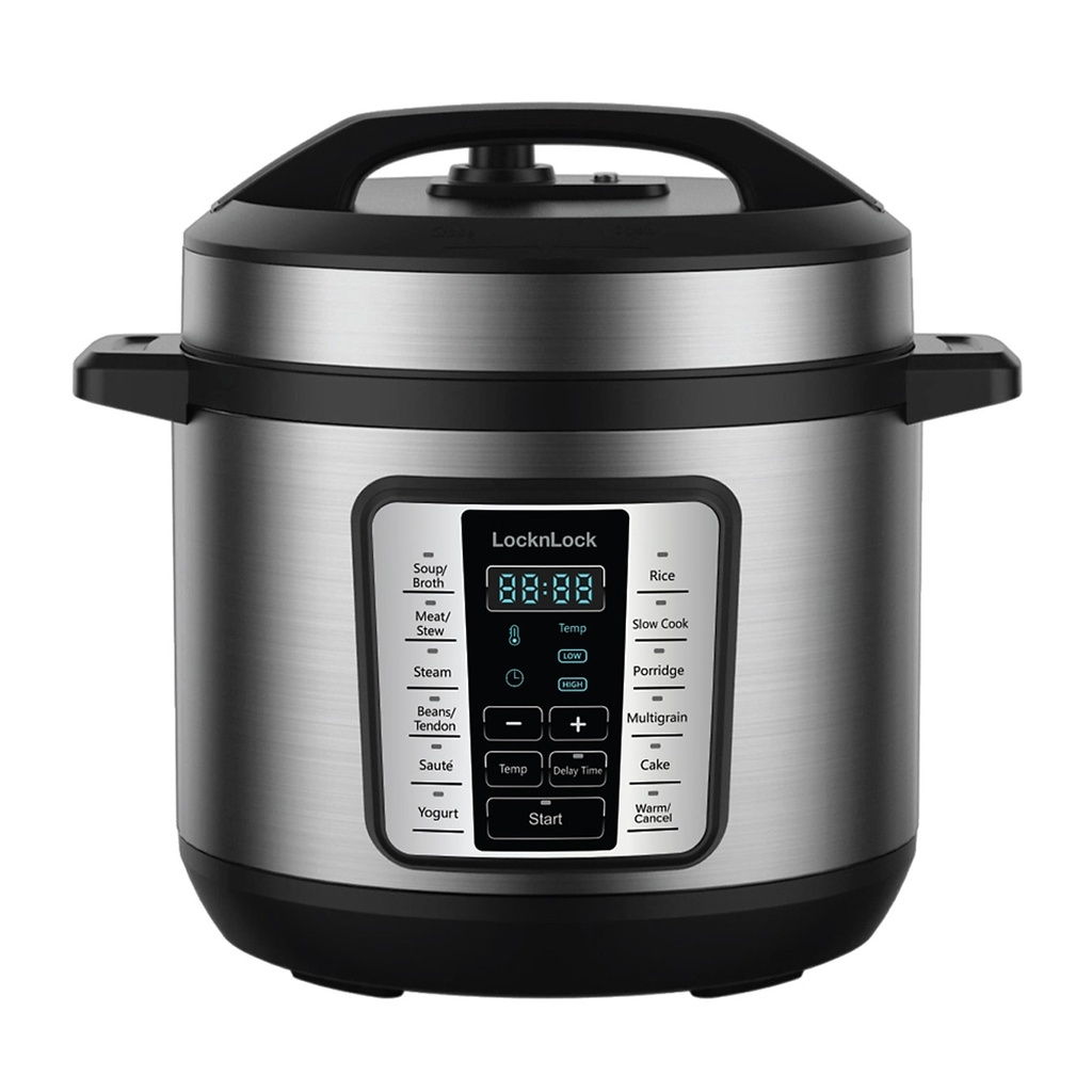 Nồi áp suất điện tử LocknLock EJP666SLV 6 lít - Hàng chính hãng, 11 chế độ cài sẵn, hẹn giờ nấu, giữ ấm - JoyMall