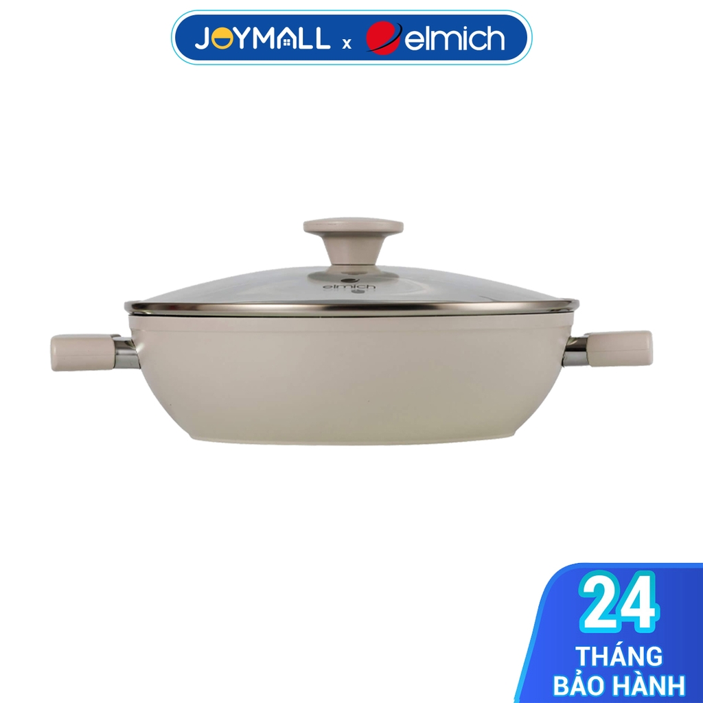 Nồi lẩu đa năng chống dính vân đá Elmich EDA-0875 size 28cm, Hàng chính hãng, phủ chống dính, bắt từ nhanh - JoyMall