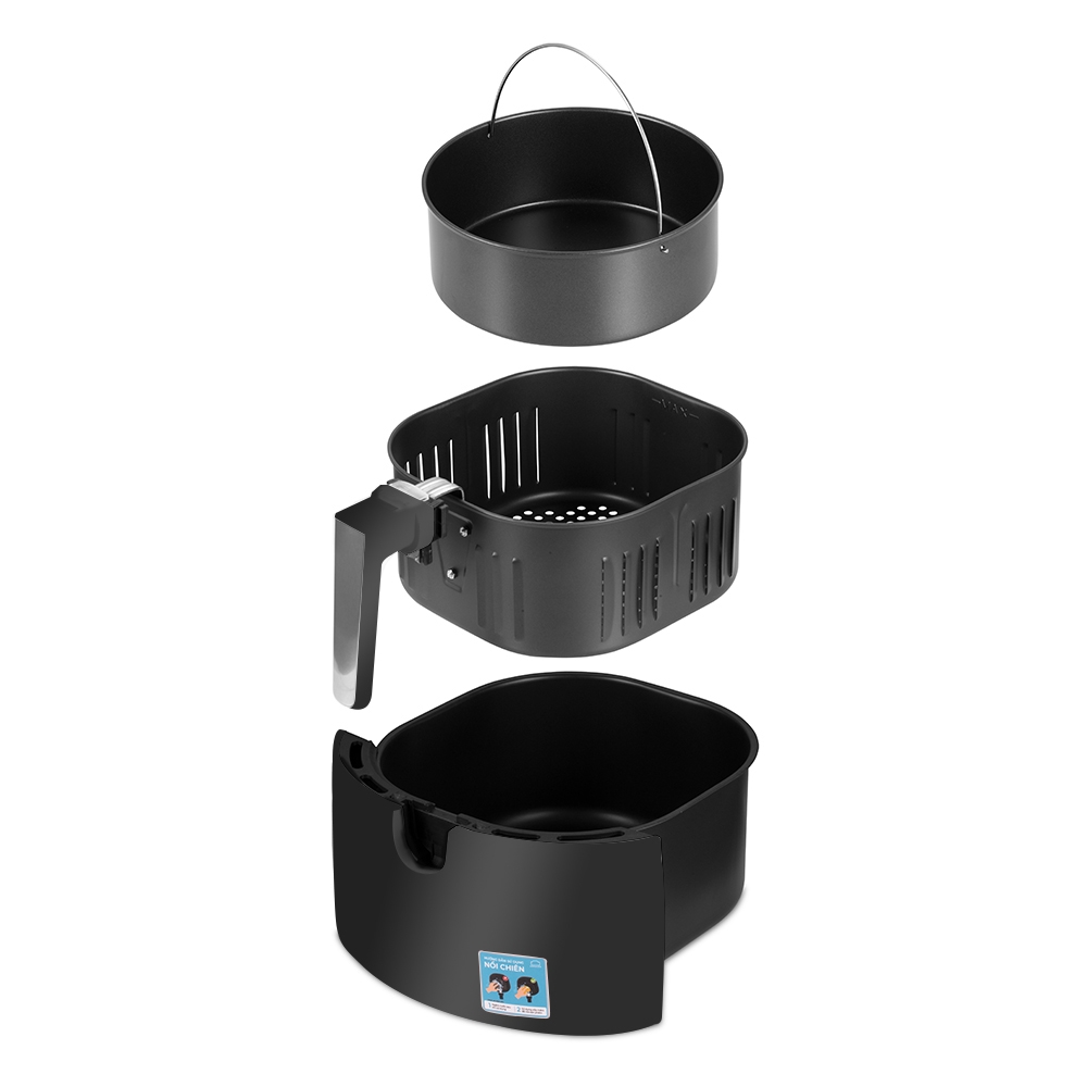 Nồi chiên không dầu Lock&Lock điện tử EJF357 5.2 Lít - Hàng chính hãng, tặng kèm chảo nướng 1,7L - JoyMall