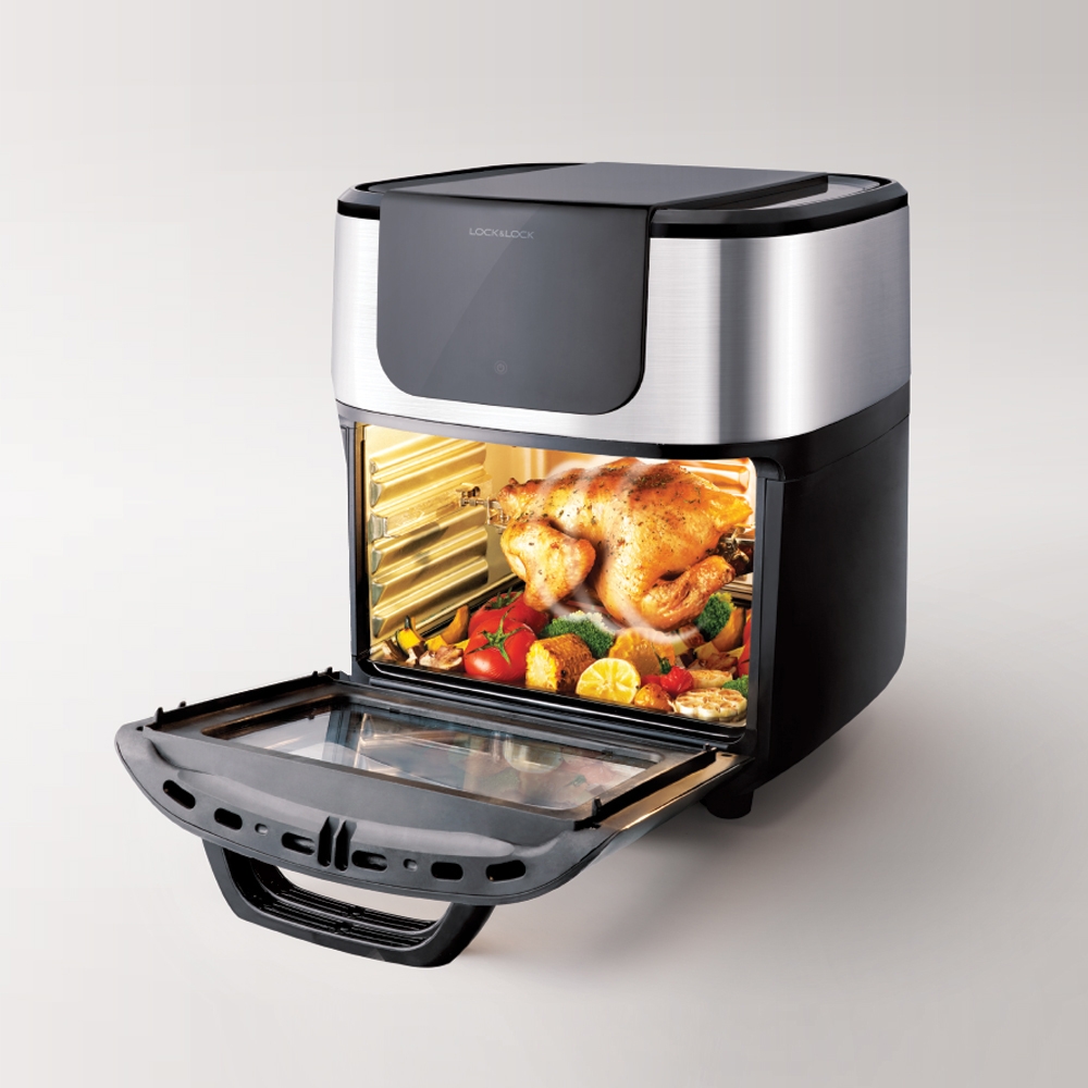 Lò nướng không khí Lock&Lock EJF691 10 lít - Hàng chính hãng, dùng cảm ứng, 10 chức năng nấu, kèm 5 phụ kiện - JoyMall