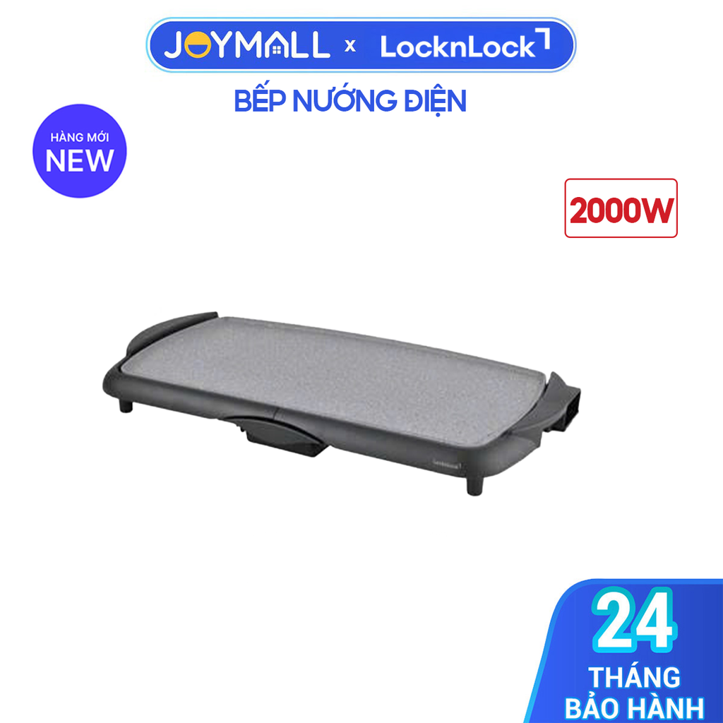 Bếp Nướng Điện LocknLock Electric Grill Pan EJG262BLK 2000W, Hàng Chính Hãng, Có Tay Cầm - JoyMall