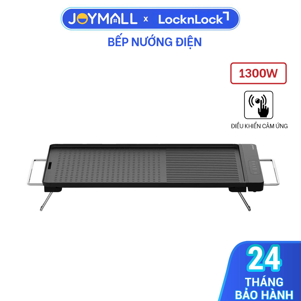 Bếp Nướng Điện Cao Cấp LocknLock EJG311BLK 1300W, Hàng Chính Hãng, Điều Khiển Cảm Ứng