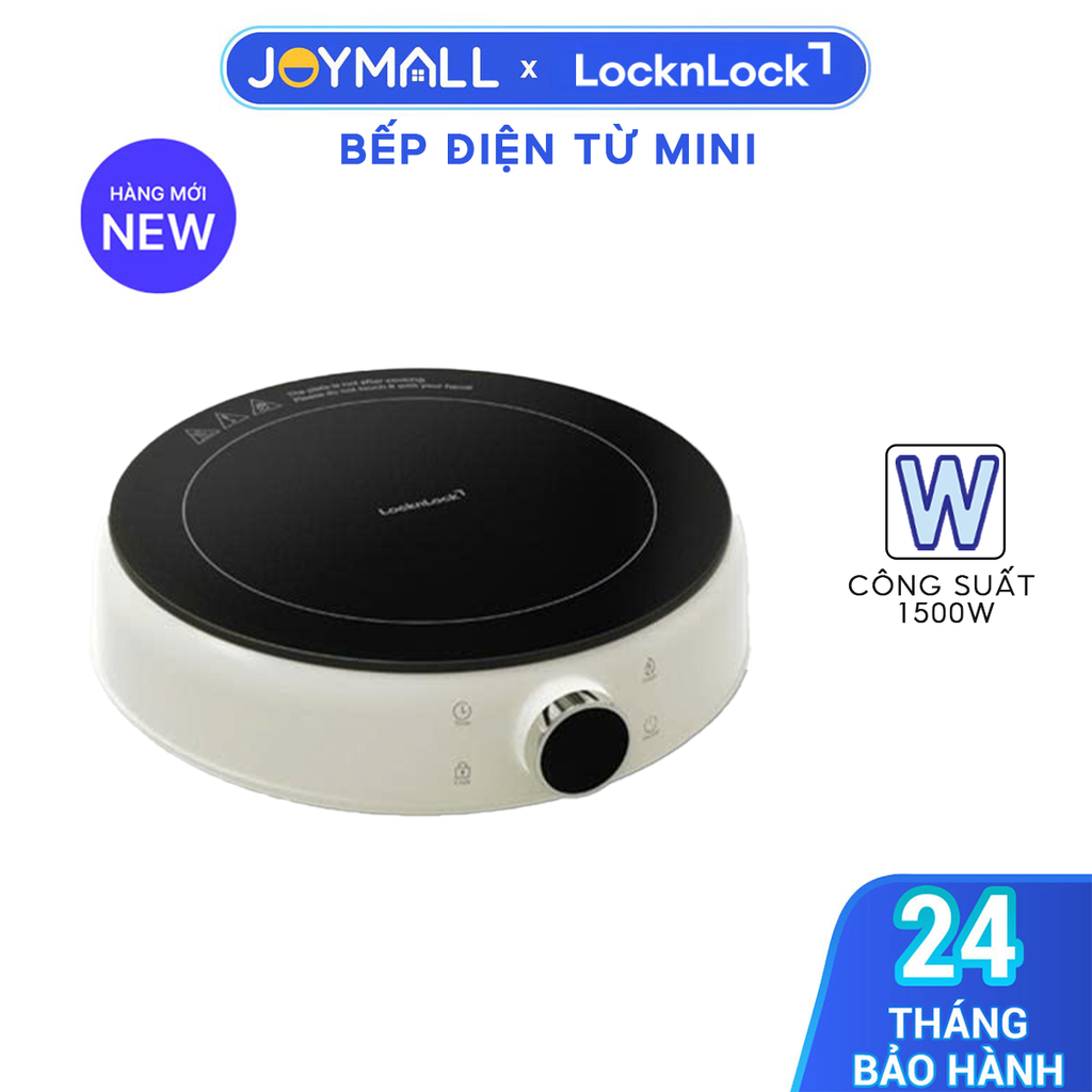Bếp điện từ mini Locknlock Mini induction cooker 220-240V, 50/60Hz, 1500W EJI126IVY Màu ngà