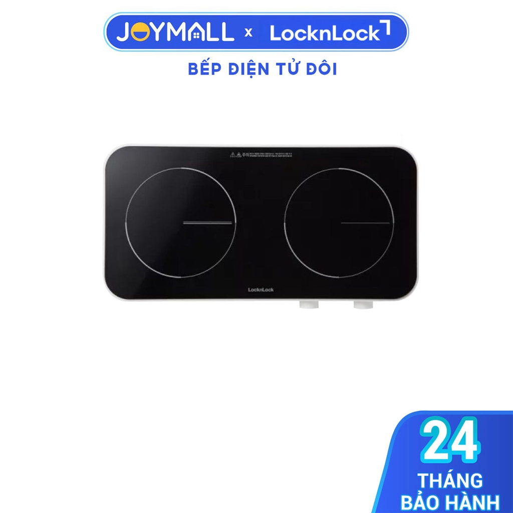 Bếp điện từ đôi LocknLock Square double induction, 220-240V, 50/60Hz, 1500W+1300W EJI326WHT - Màu trắng