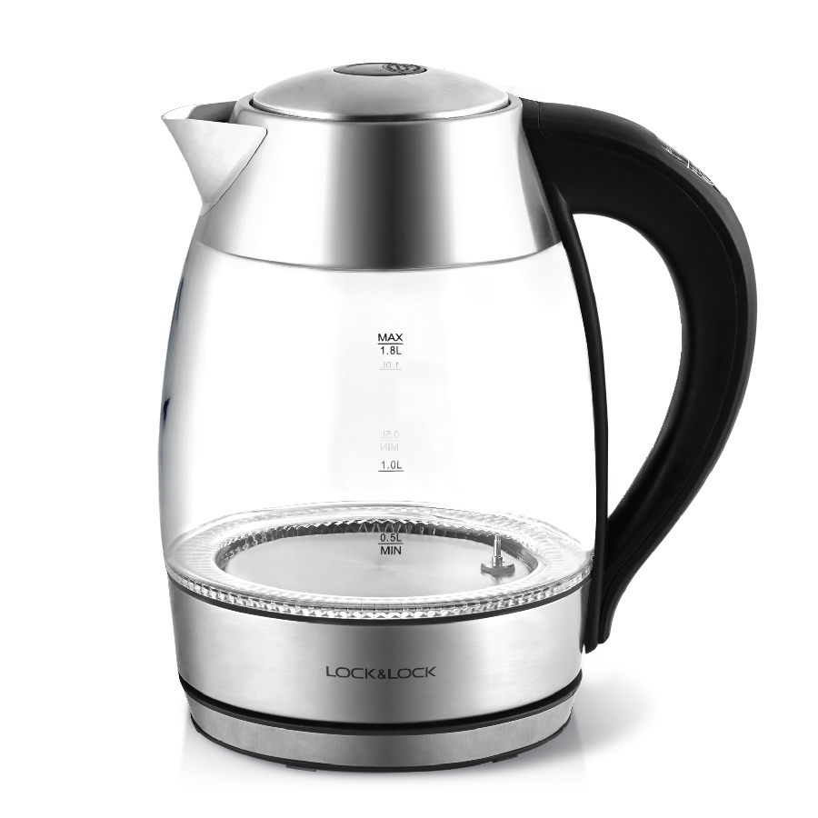 Ấm Đun Siêu Tốc Lock&Lock EJK341 (1.8L)- Thủy Tinh Chịu Nhiệt Cao Cấp, Đèn Thay Đổi Theo Nhiệt Độ, Hàng Chính Hãng, Bảo Hành 12 Tháng