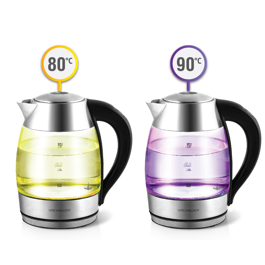 Ấm Đun Siêu Tốc Lock&Lock EJK341 (1.8L)- Thủy Tinh Chịu Nhiệt Cao Cấp, Đèn Thay Đổi Theo Nhiệt Độ, Hàng Chính Hãng, Bảo Hành 12 Tháng