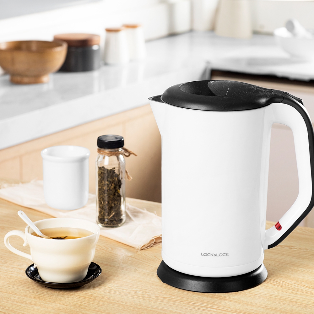 Ấm đun siêu tốc Lock&Lock 2 Lớp EJK738 1.7L - Hàng chính hãng, bảo hành 12 tháng, tự động ngắt khi sôi - JoyMall