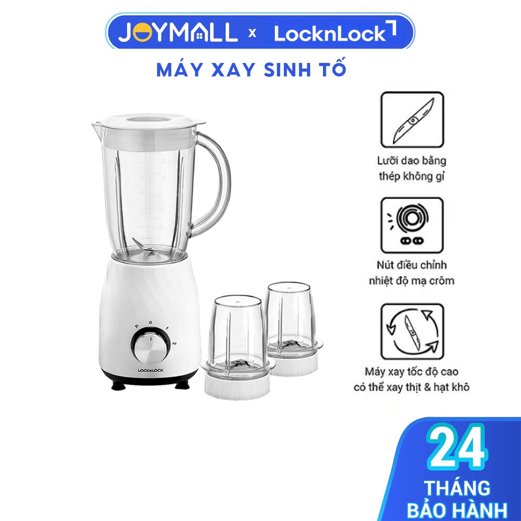 Máy xay sinh tố đa năng Lock&Lock Smart Blender 1.2L EJM462 - Hàng chính hãng, lưỡi bằng thép không gỉ - JoyMall