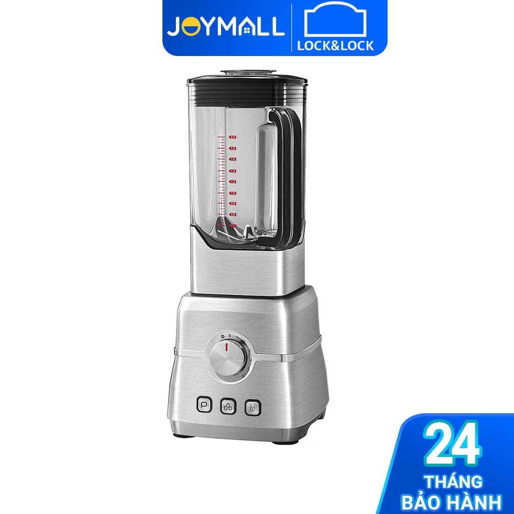 Máy xay sinh tố LocknLock EJM476SLV (2L)- Hàng chính hãng, 3 chế độ cài sẵn nhồi, nghiền đá và xay tốc độ cao - JoyMall