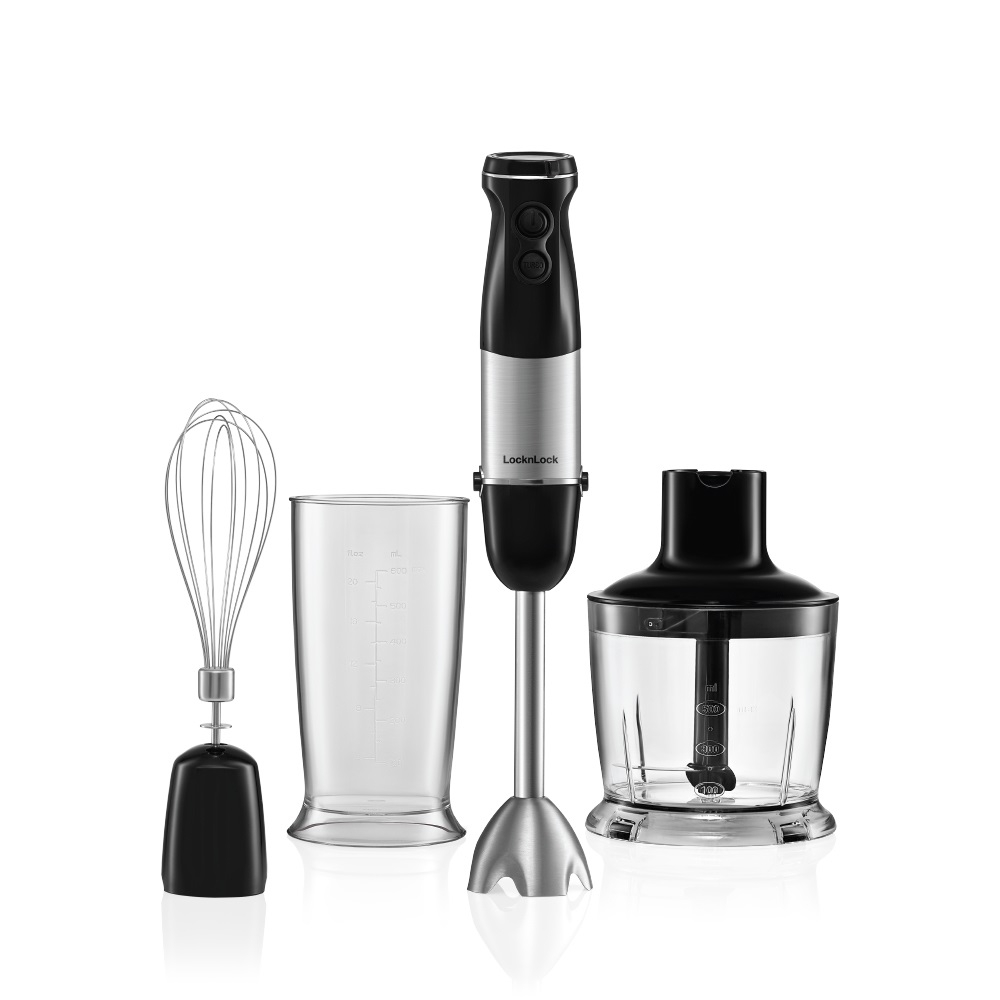 Máy xay cầm tay đa năng LocknLock Speed hand Blender EJM559BLK - Hàng chính hãng, lưỡi dao thép không gỉ - JoyMall