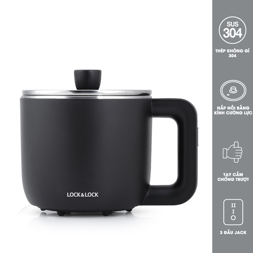 Nồi Điện Đa Năng Lock&Lock EJP116BLK (0.8 Lít) - Hàng Chính Hãng, Bảo Hành 12 Tháng - JoyMall