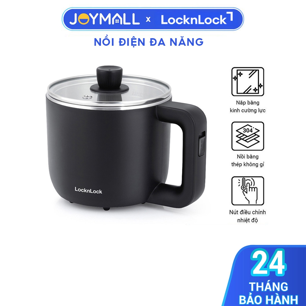 Nồi Điện Đa Năng Lock&Lock EJP116BLK (0.8 Lít) - Hàng Chính Hãng, Bảo Hành 12 Tháng - JoyMall