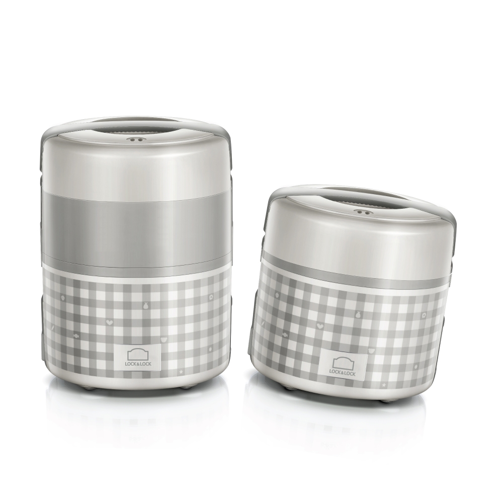 Hộp cơm cắm điện Lock&Lock 2 lít dùng nấu và hâm nóng thức ăn EJR216 - Hàng chính hãng có ngăn chứa riêng - JoyMall