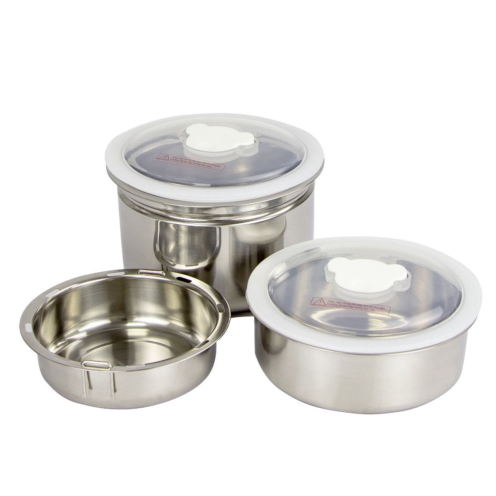 Hộp cơm cắm điện Lock&Lock 2 lít dùng nấu và hâm nóng thức ăn EJR216 - Hàng chính hãng có ngăn chứa riêng - JoyMall