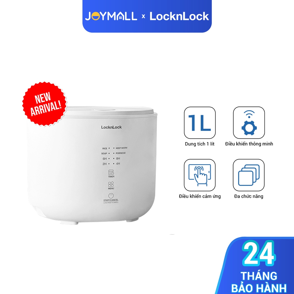 Nồi cơm điện 1L Bianco LocknLock EJR334IVY, Hàng chính hãng, Đa chức năng, Điều khiển thông minh, 4 chế độ - JoyMall
