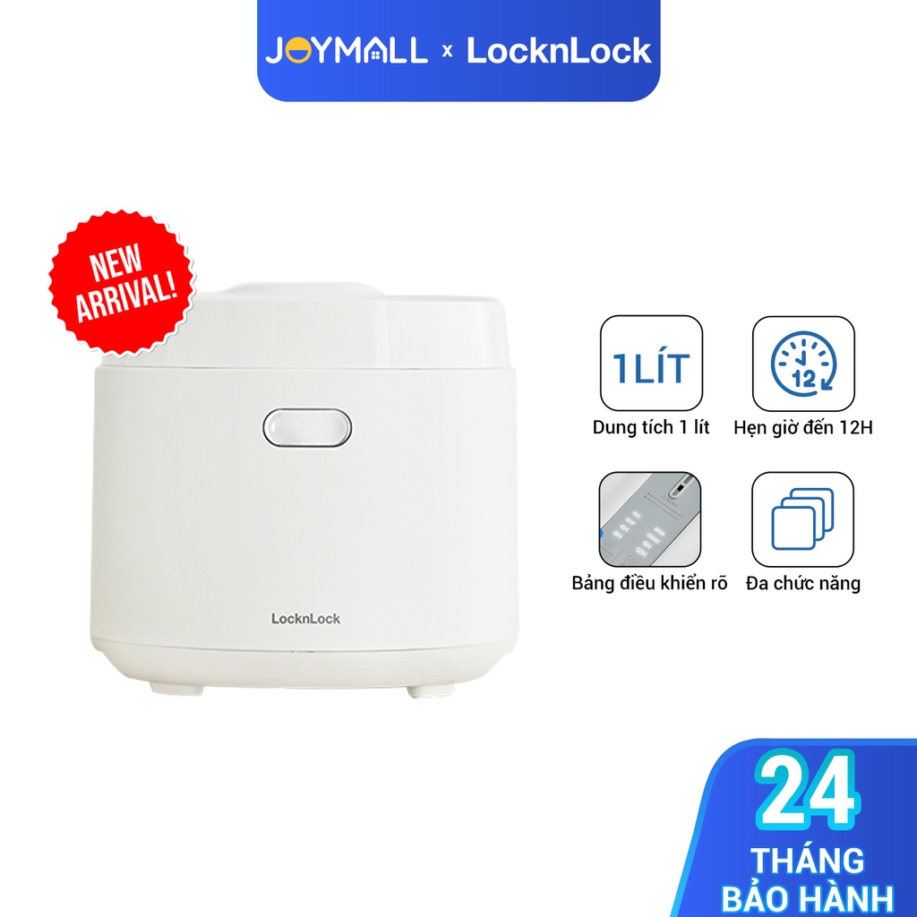Nồi cơm điện 1L Bianco LocknLock EJR364IVY, Hàng chính hãng, Bảng điều khiển rõ, Đa chức năng, Giữ ấm - JoyMall