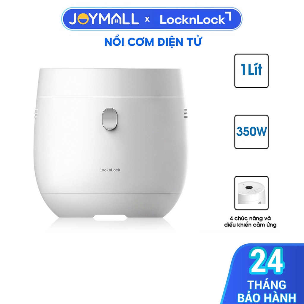 Nồi cơm điện tử LocknLock Pearl rice cooker 1L EJR376WHT, Hàng chính hãng, hẹn giờ, giữ ấm - JoyMall