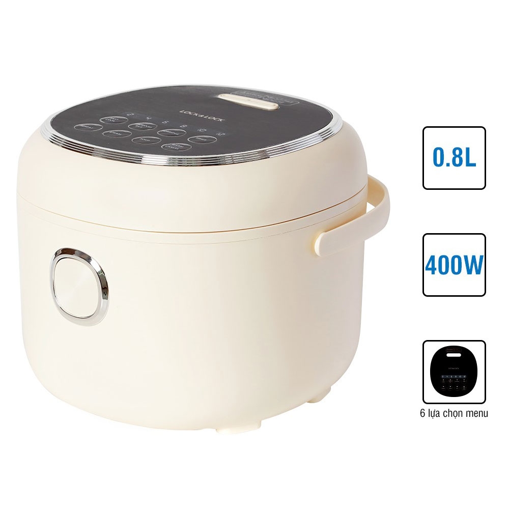 Nồi Cơm Điện Lock&Lock EJR716IVY 0.8L 400W - Bảo Hành 12 Tháng - Hàng Chính Hãng - JoyMall