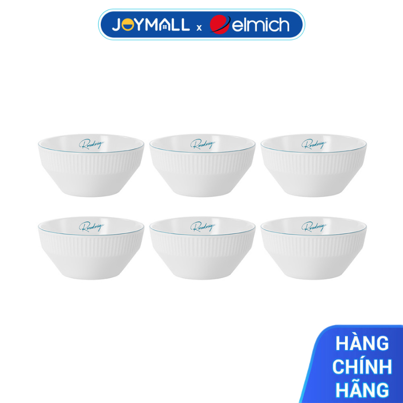 Bộ 6 bát ăn cơm Elmich RoseDesign EL-0218, Hàng chính hãng, cầm chắc tay, chống nóng - JoyMall
