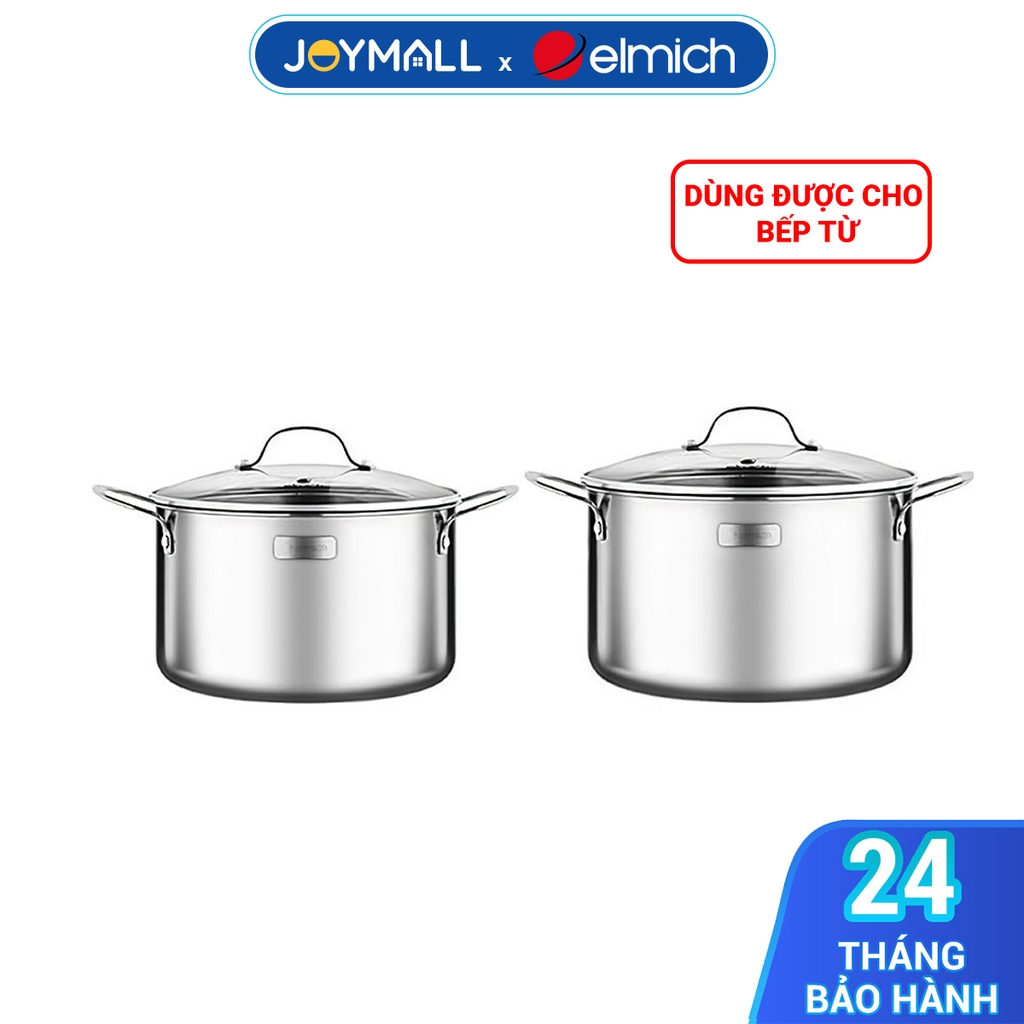 Bộ nồi inox dập nguyên khối Elmich Trimax Classic EL-2108OL Size 18, 20cm