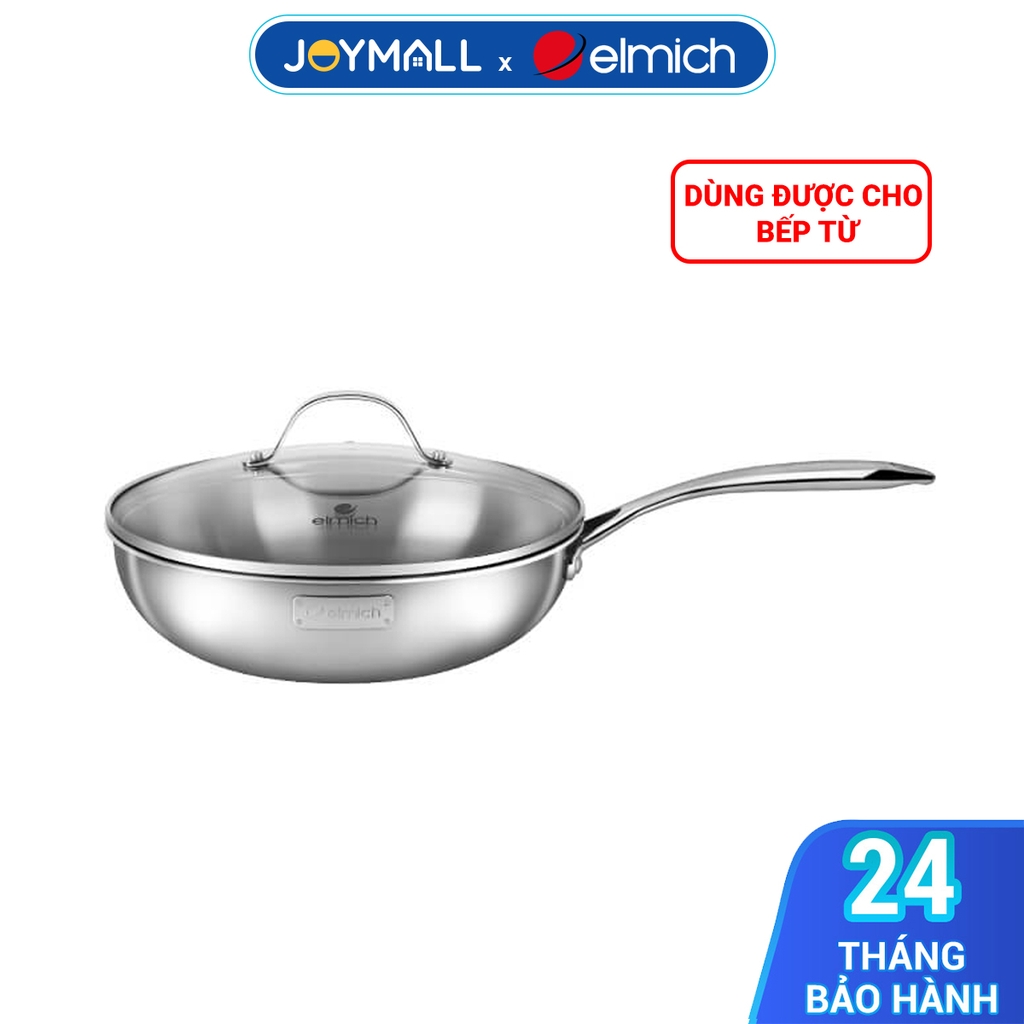 Chảo xào inox cao cấp 3 lớp đáy liền Elmich Trimax EL-3796 size 26cm