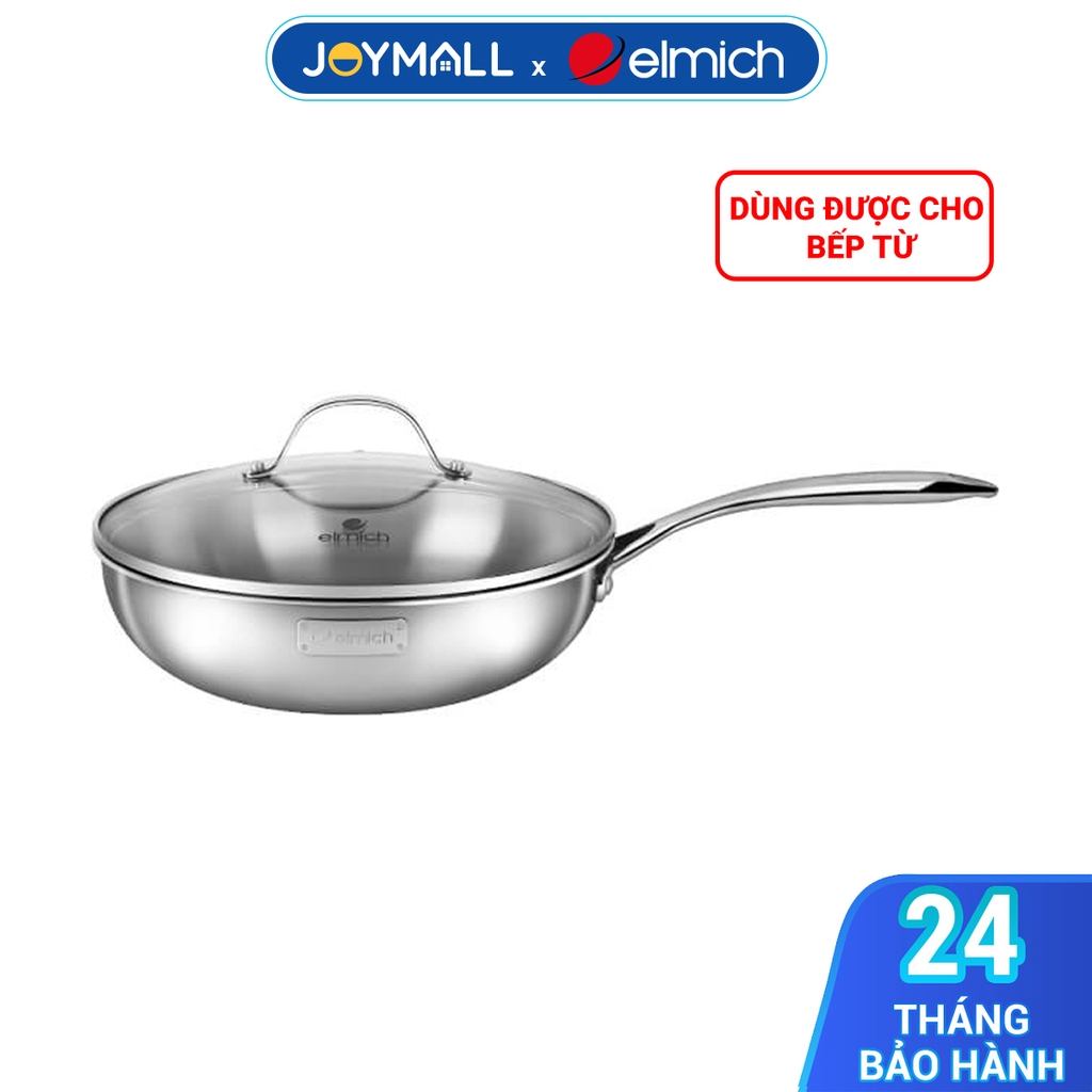 Chảo xào inox cao cấp 3 lớp đáy liền Elmich Trimax EL4846OL size 26cm