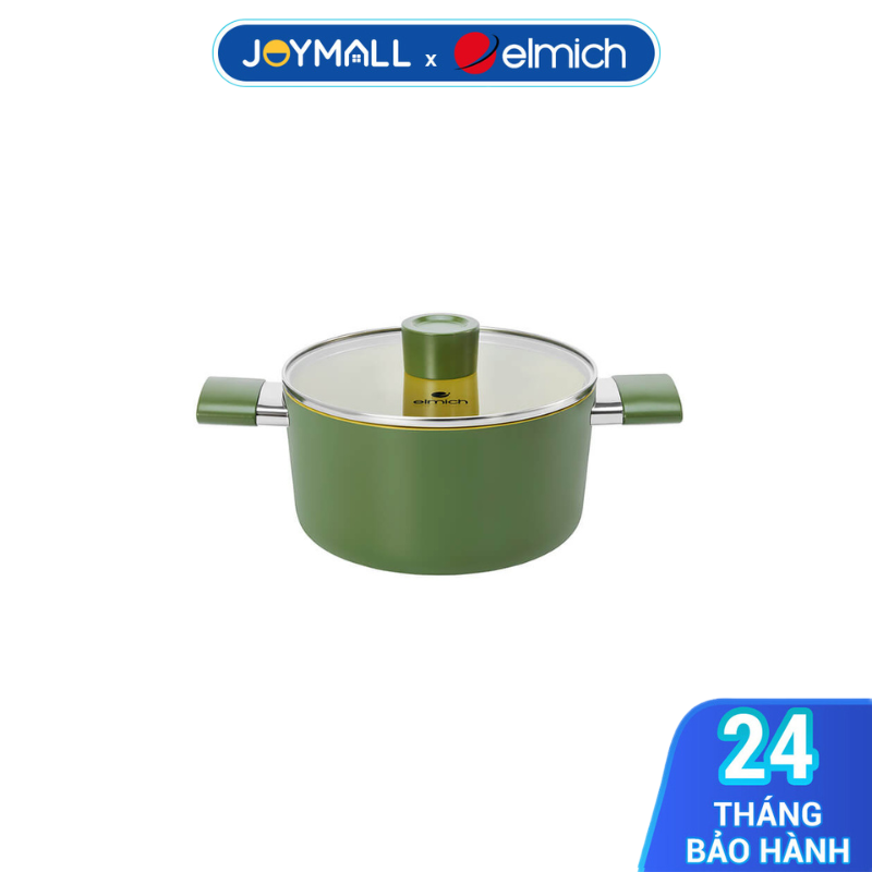 Nồi phủ sứ chống dính Elmich Olive Classic EL-5532OV nhiều size, Hàng chính hãng, dùng được mọi bếp - JoyMall