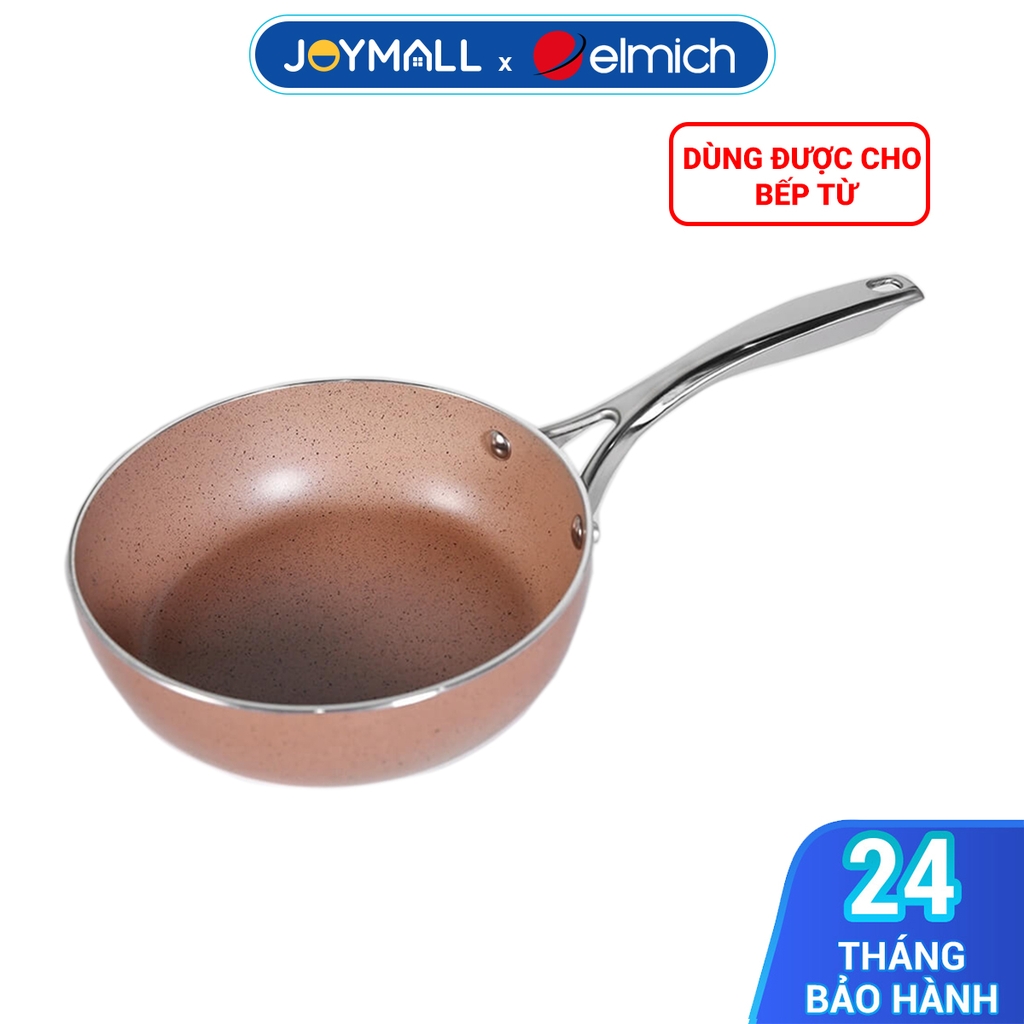Chảo nhôm sâu vân đá đáy từ Elmich 24cm EL-5741MN, 20cm EL-5740MN